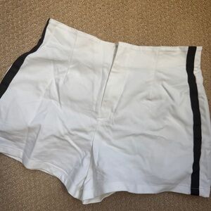 Forever 21 High Waist White Shorts with Black Accents